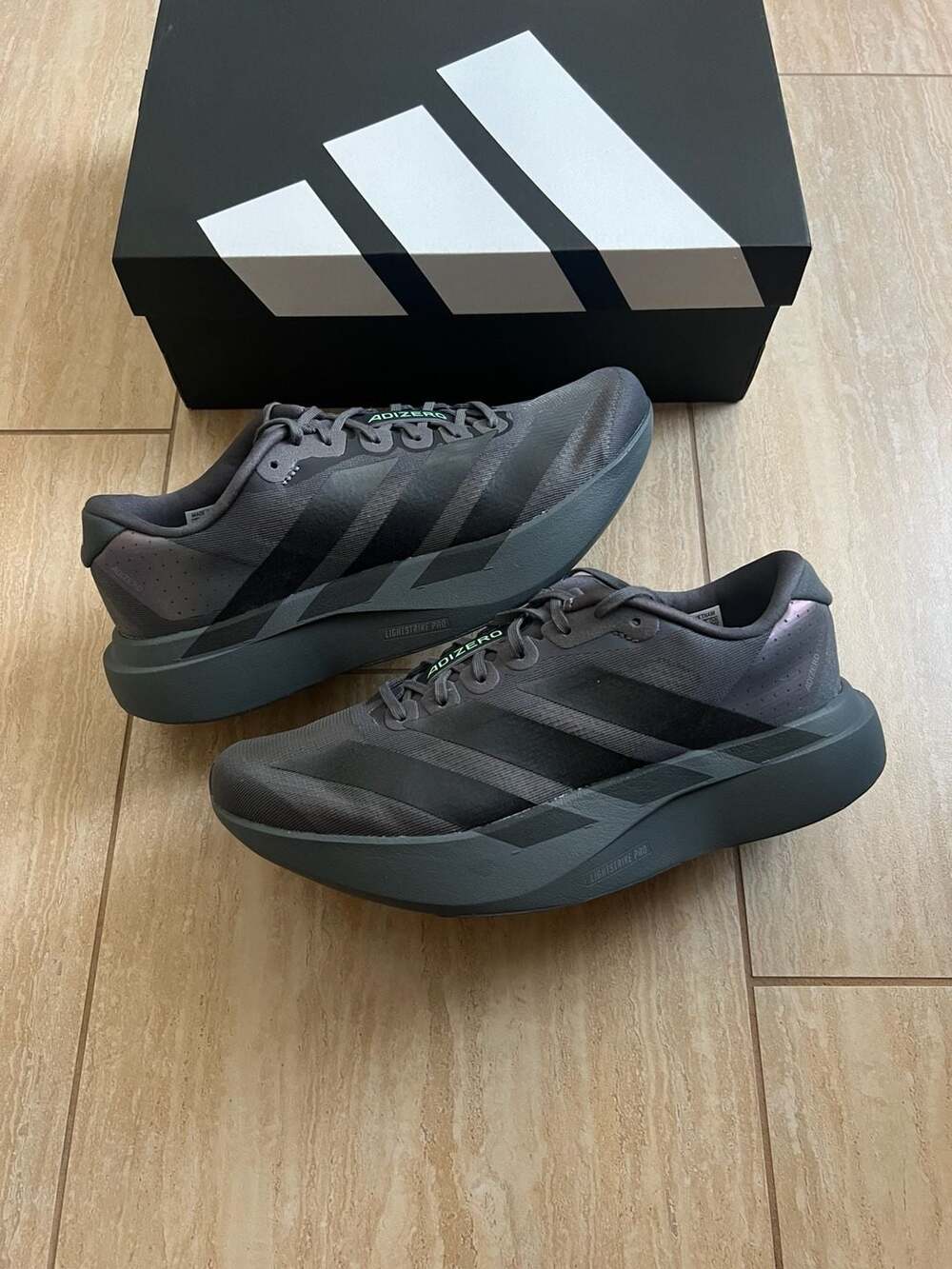 Size 8.5 - adidas Adizero Evo SL Grey Black Lime Burst